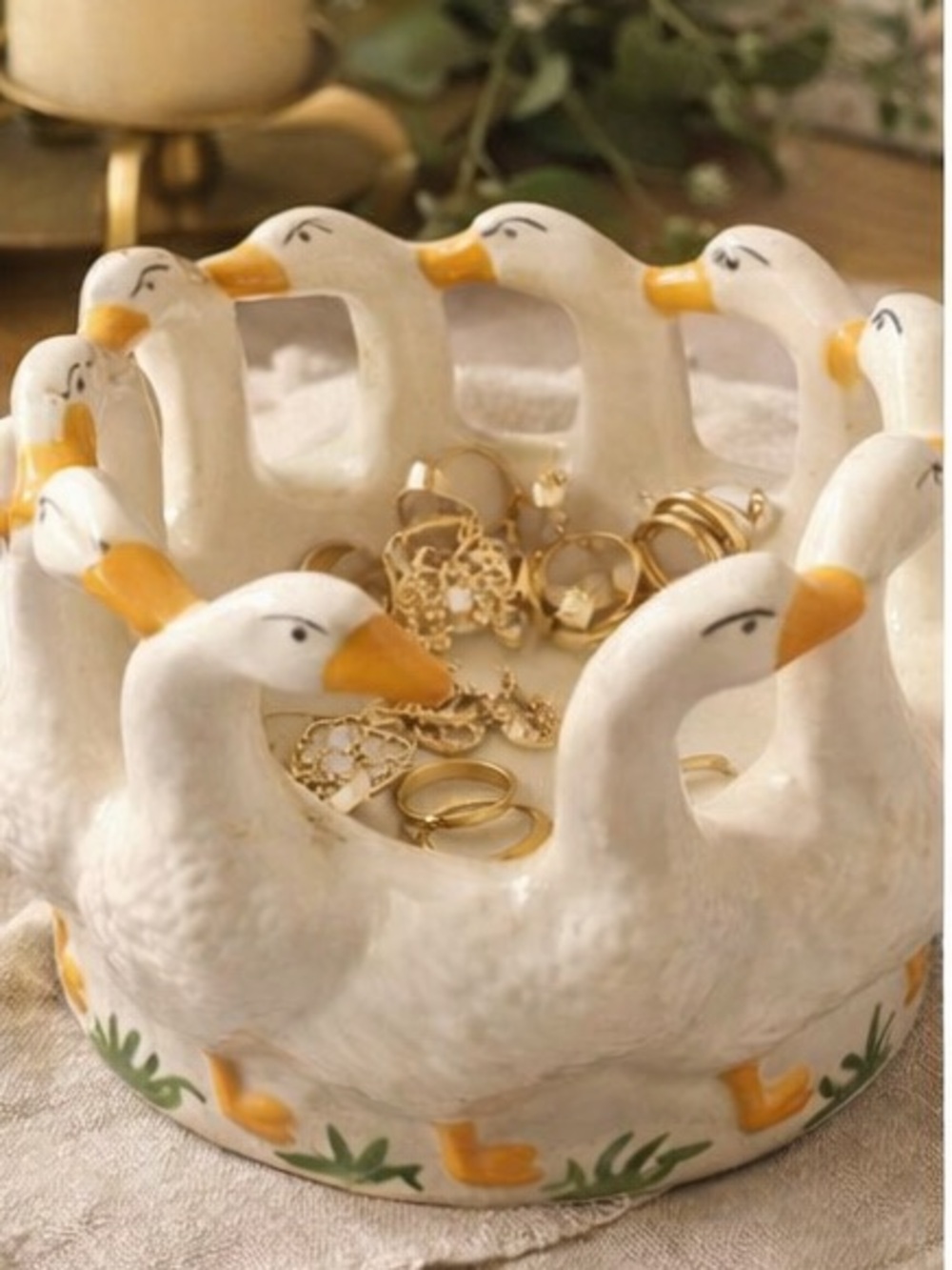 Vintage Holland Mold Gaggle of Geese Planter Ceramic Cottagecore Decor